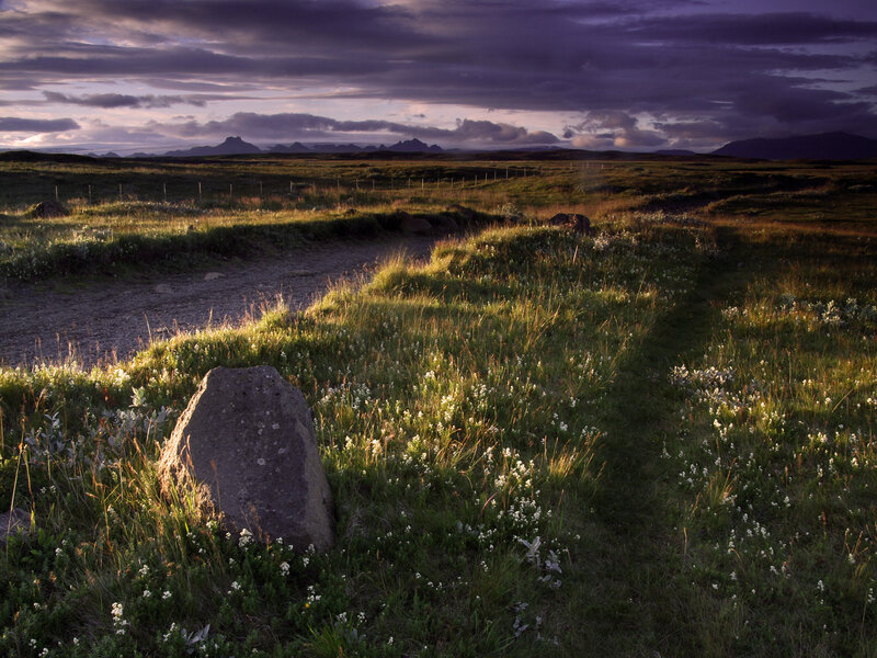 Icelandic landscape at dusk