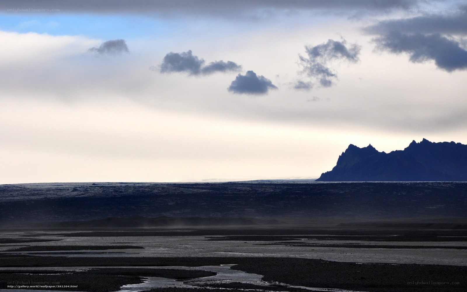 Icelandic landscape at dusk