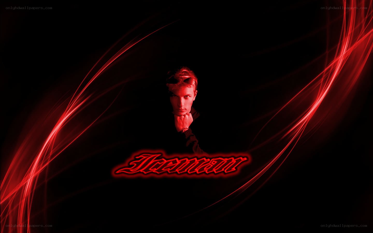 Iceman with red light effects