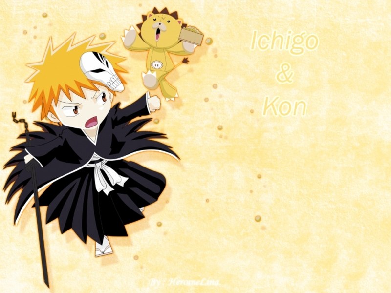Ichigo and Kon chibi art