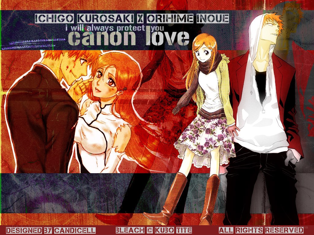 Ichigo and Orihime anime art