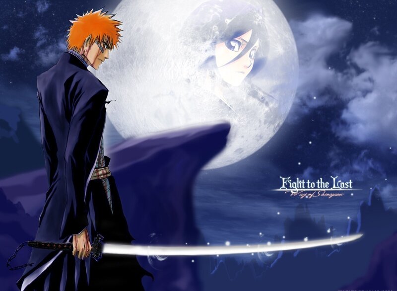 Ichigo and Rukia under the moon