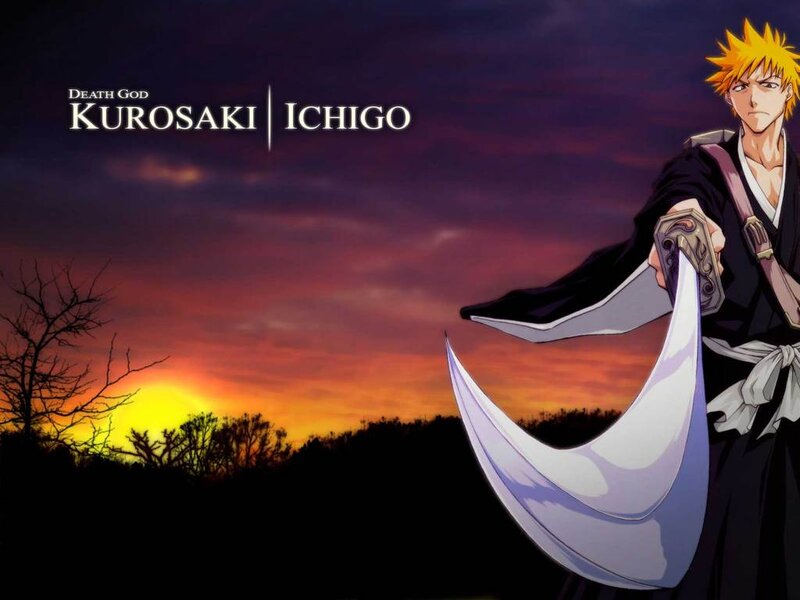Ichigo Kurosaki Holding Sword — Purple