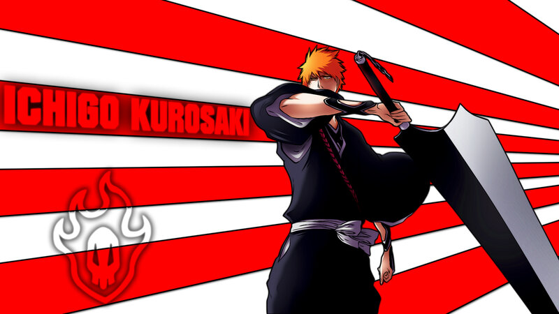 Ichigo Kurosaki Holding Sword — Red, Dramatic