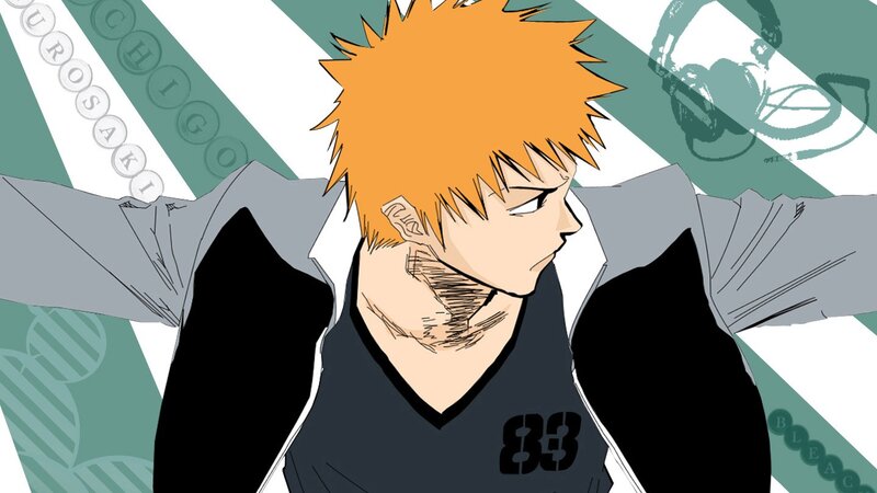 Ichigo Kurosaki in a black shirt