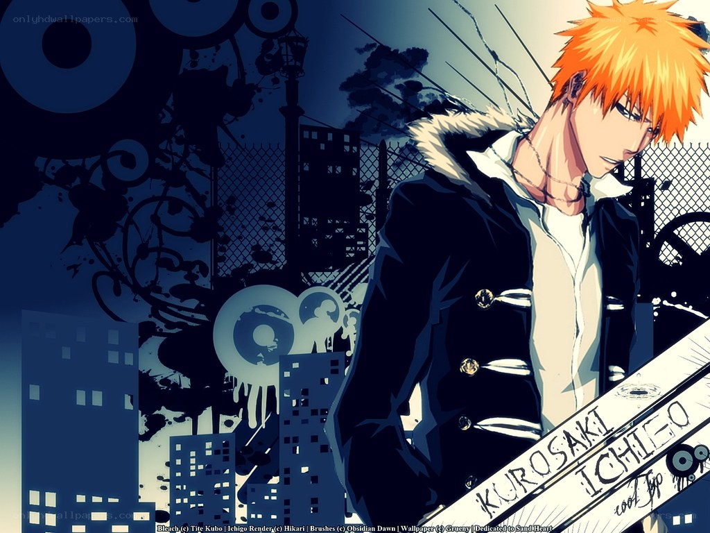 Ichigo Kurosaki in cityscape