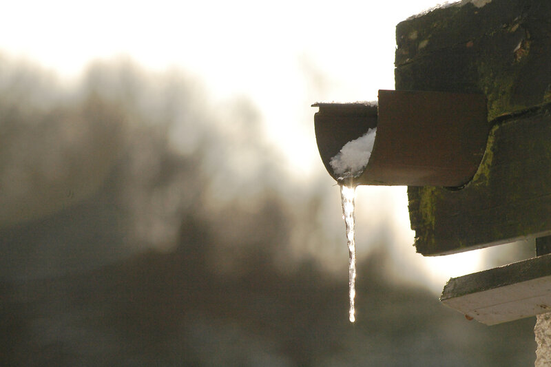 icicle forming on a gutter