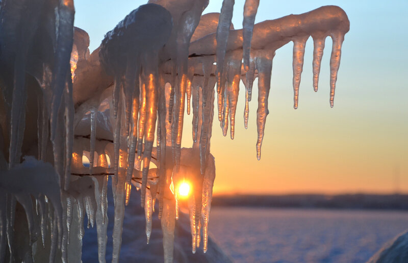 Icicles at Sunset — Orange