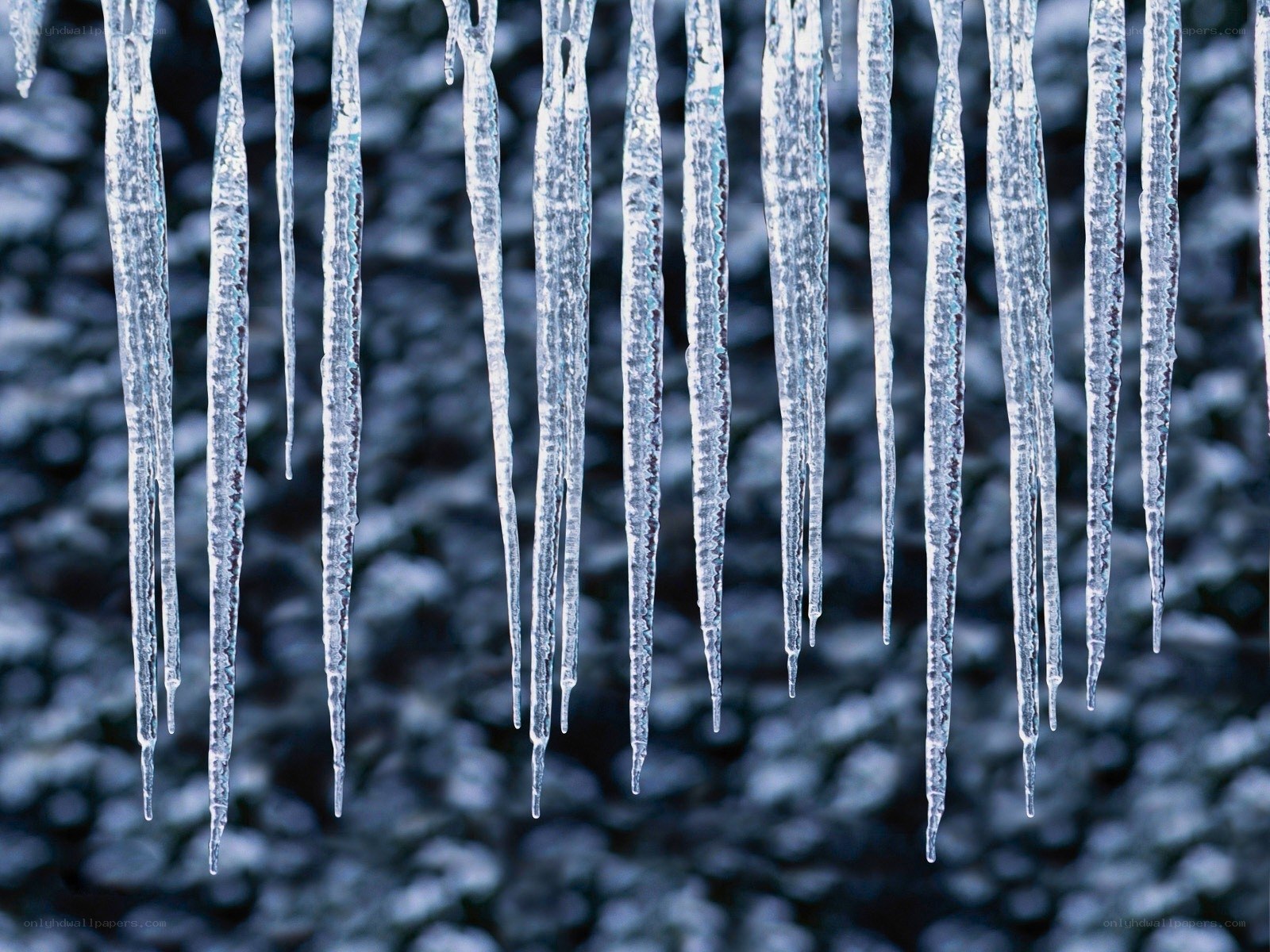 Icicles hanging from a roof