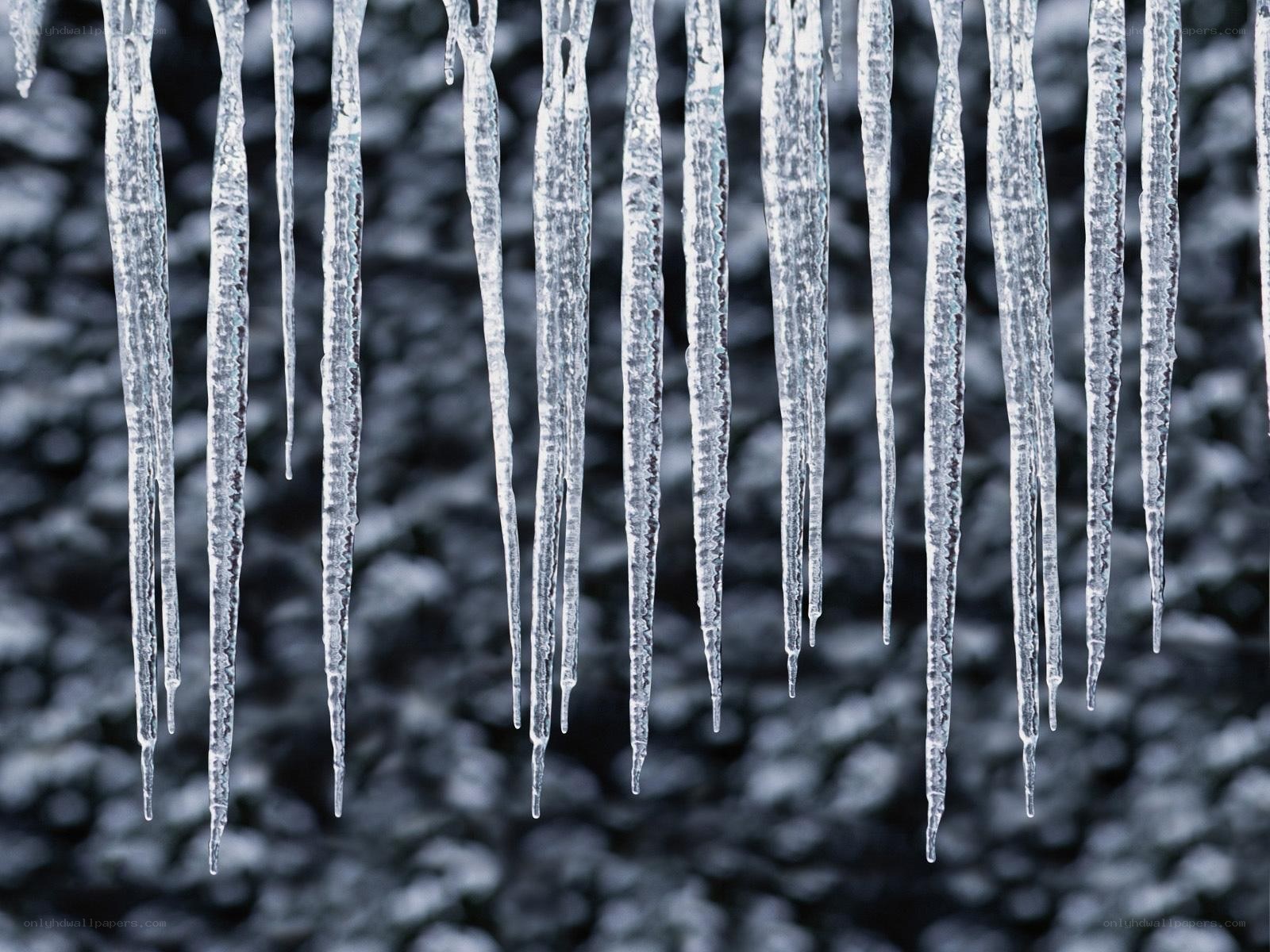 Icicles hanging from a roof