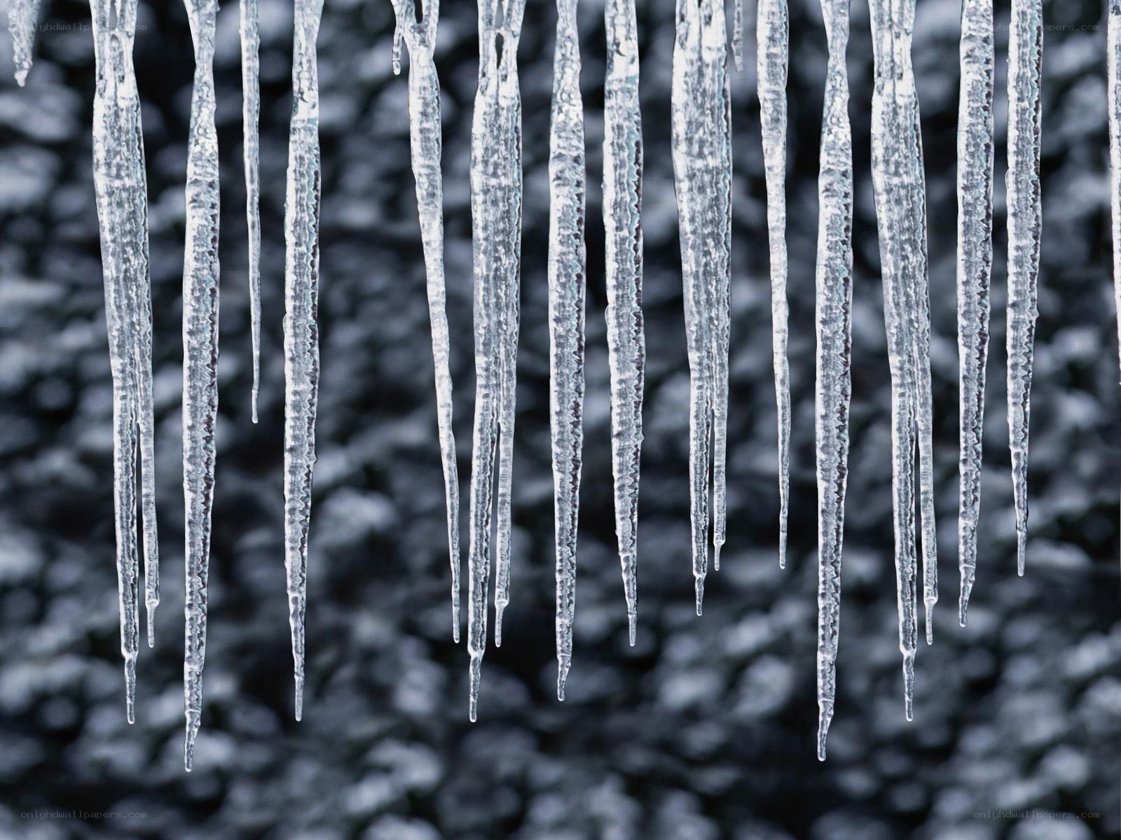 Icicles hanging from a roof