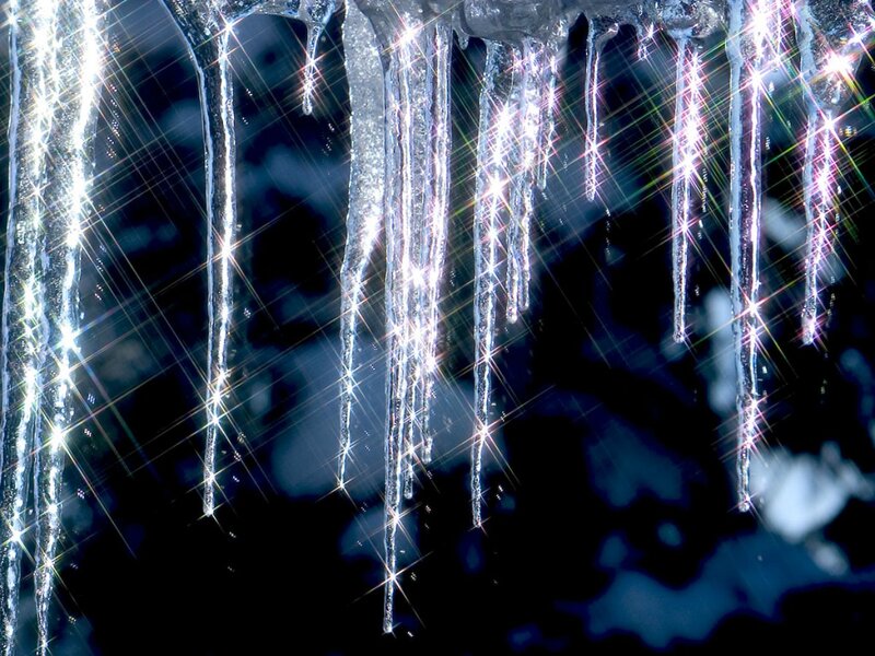 Icicles Hanging from Roof