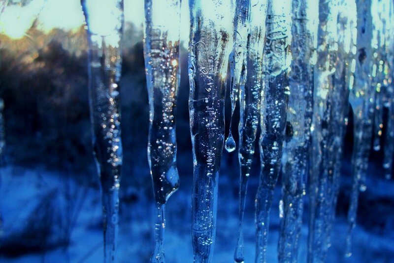 Icicles Hanging in Sunlight — Blue