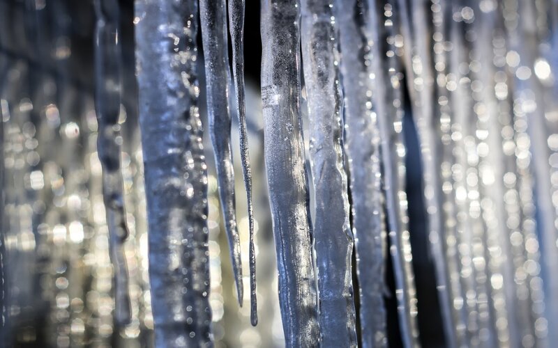 Icicles Hanging in Sunlight — White