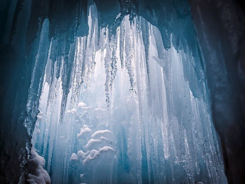 Icicles in a Cave — Blue