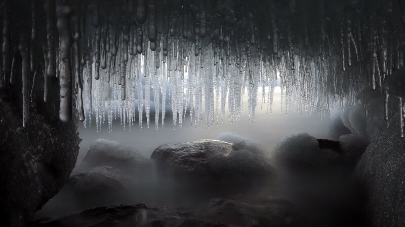 Icicles in a Cave — Gray