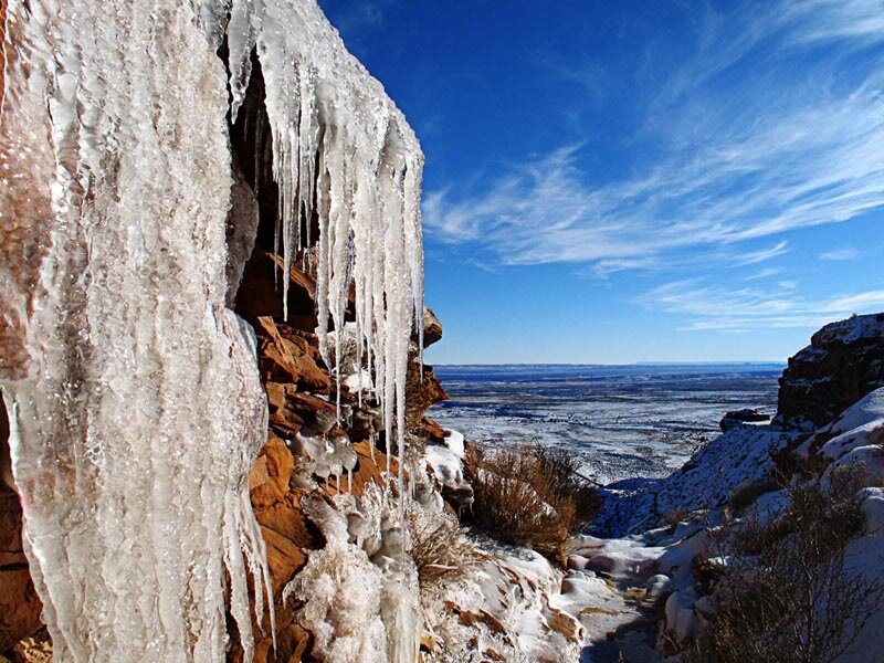 Icicles on a Cliff — Blue