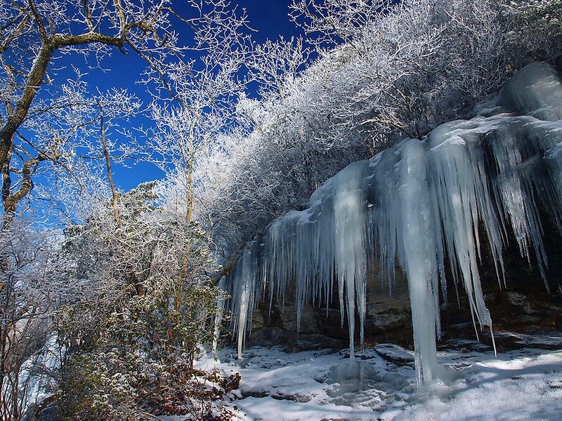 Icicles on a Cliff