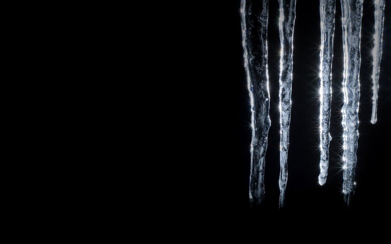 Icicles on Black Background
