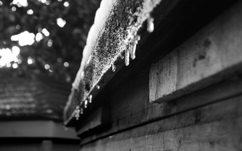 Icicles on Roof Edge — Black