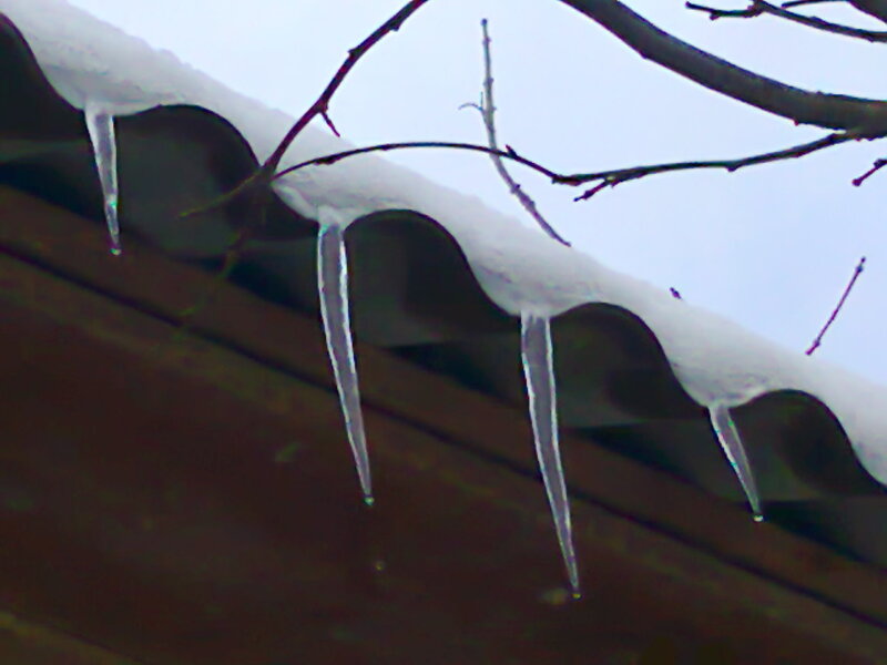 Icicles on Roof Edge