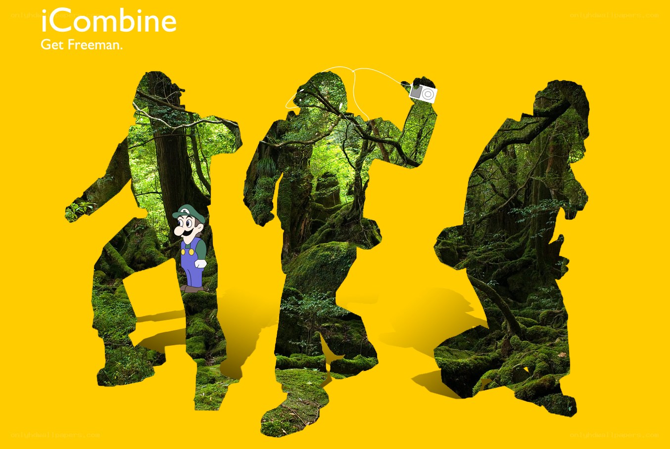iCombine ad with forest silhouettes