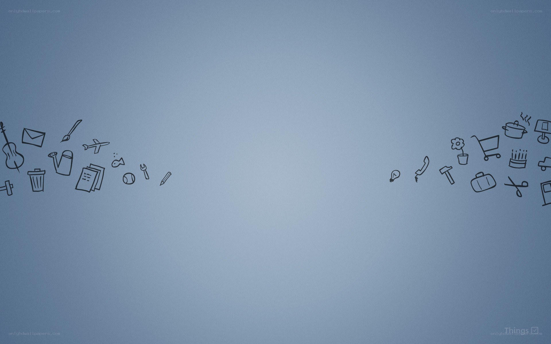 icon doodles on blue background