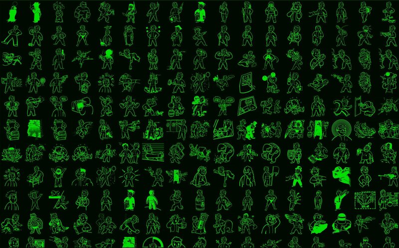 Icon Grid of Characters