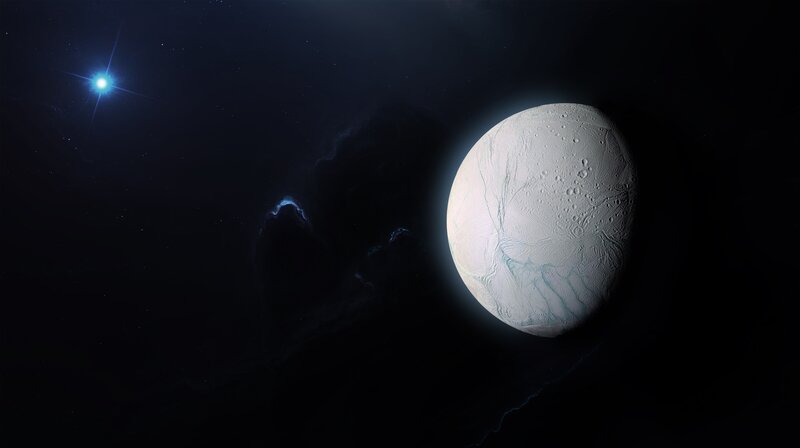 Icy Moon in Space
