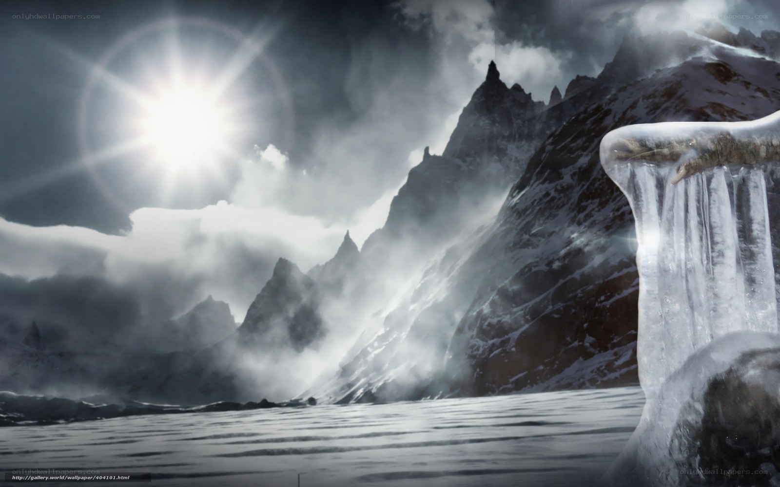 Icy mountain landscape