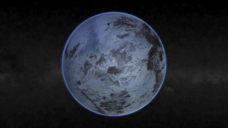Icy Planet in Space — Blue