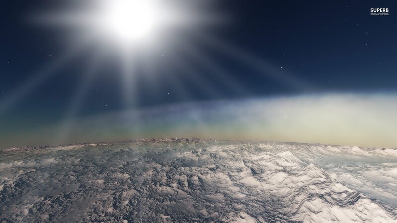 Icy Planet Surface — White