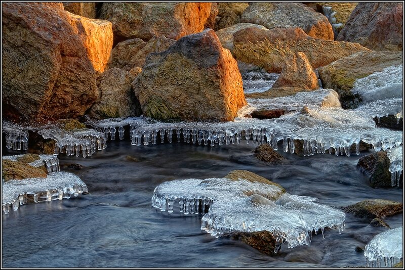 Icy Stream with Rocks