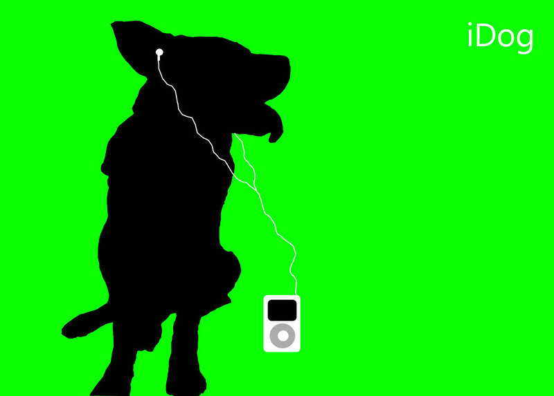 iDog with earbuds