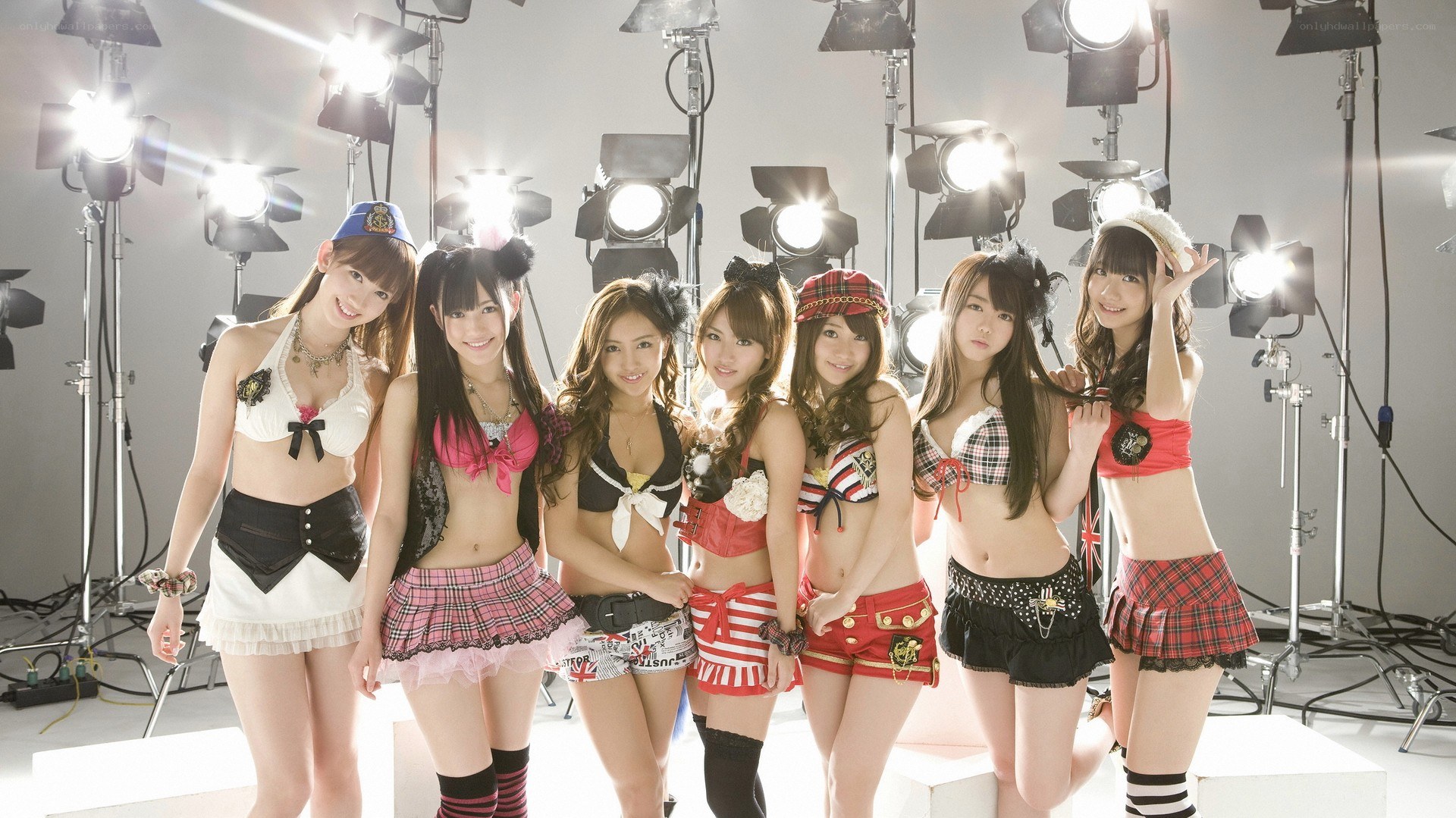 idol group in studio photoshoot