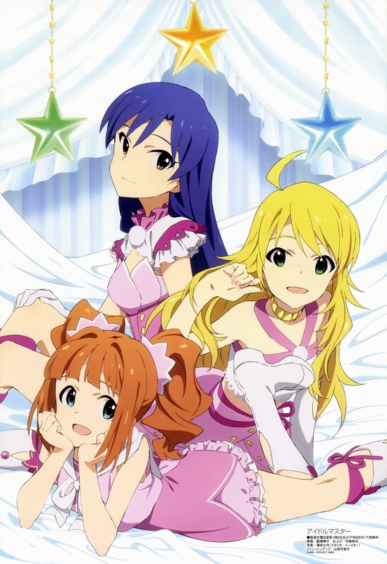 Idol Master characters in pink