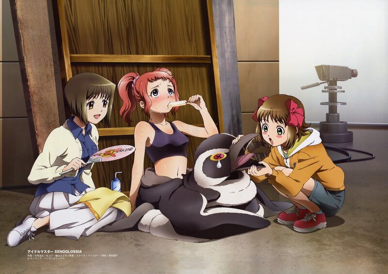 Idol Master characters with penguin