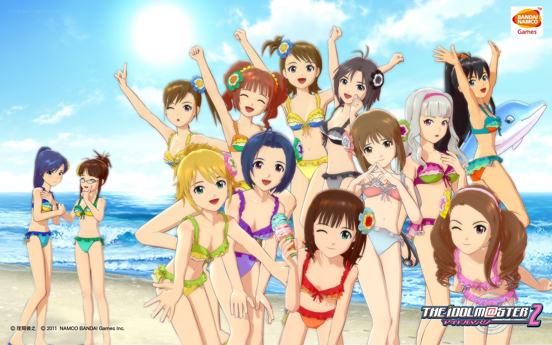 Idolmaster 2 characters at the beach