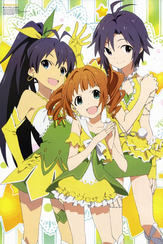 Idolmaster girls in yellow outfits