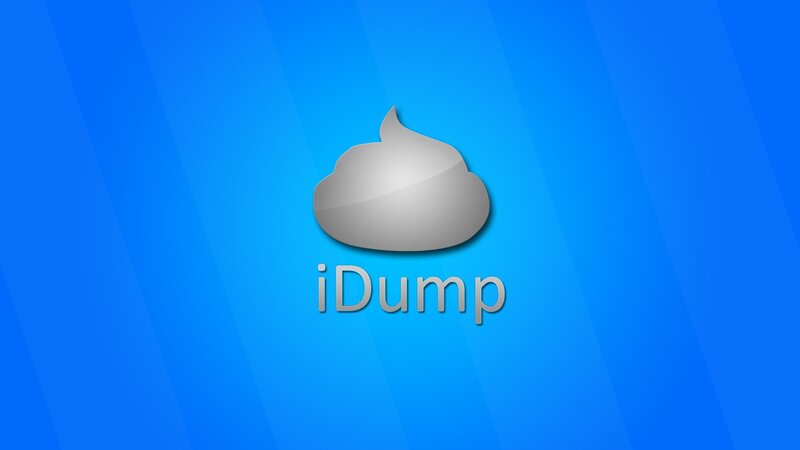 iDump logo on blue background