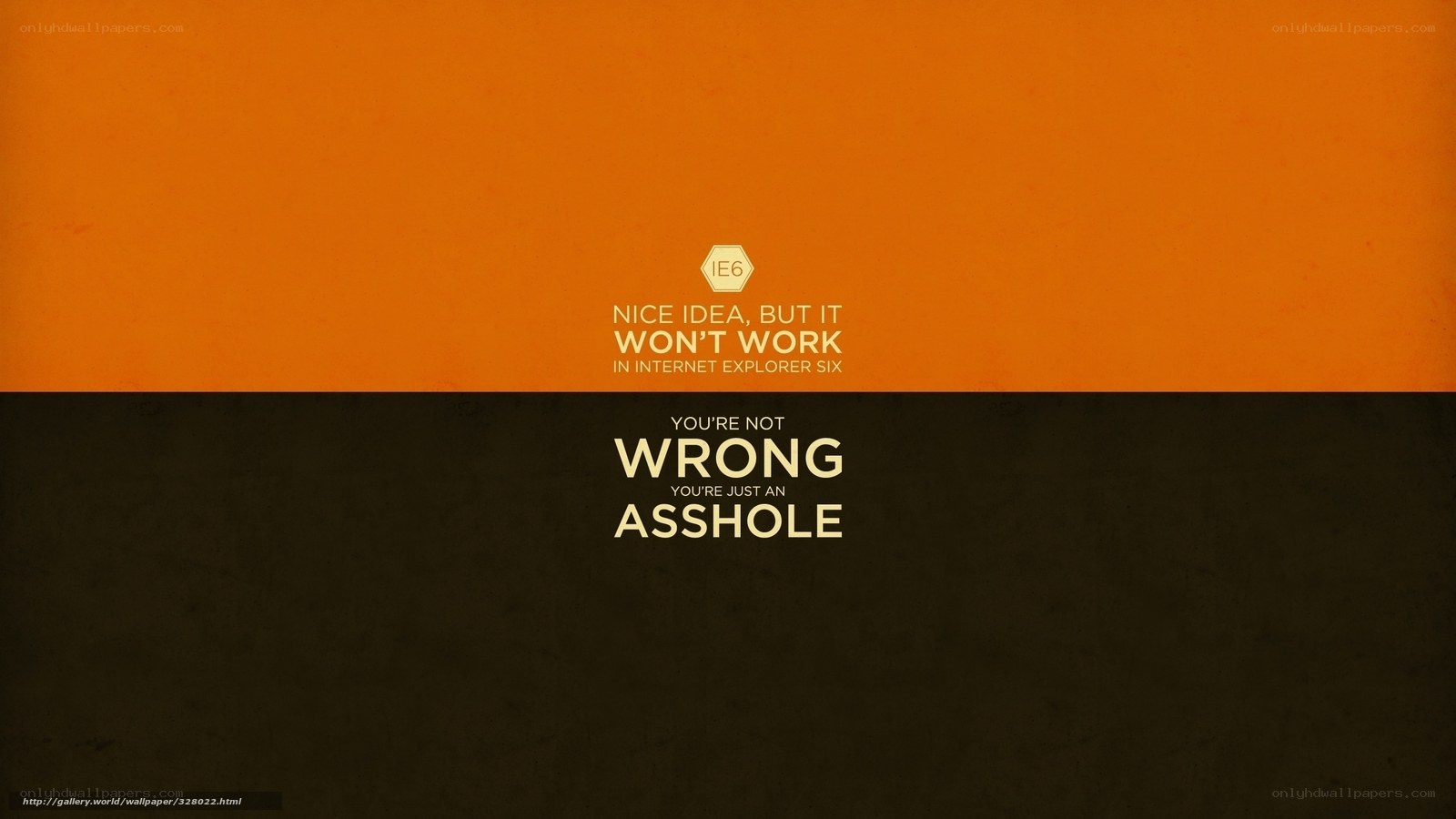 IE6 error message wallpaper