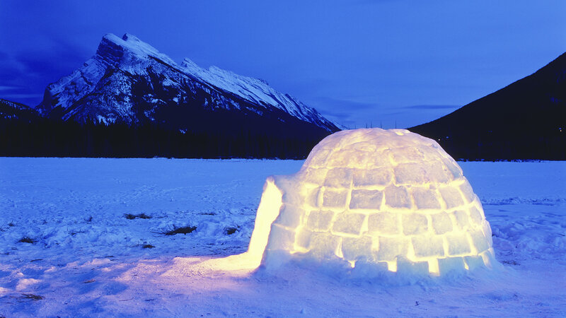 Igloo in Snowy Field