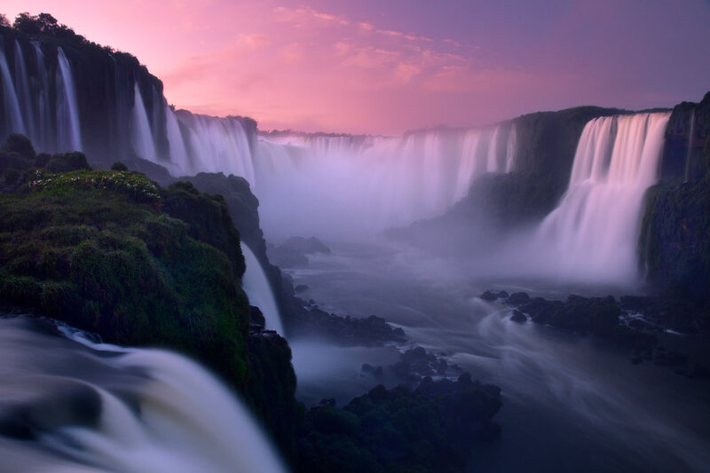 Iguazu Falls at Dusk — Purple