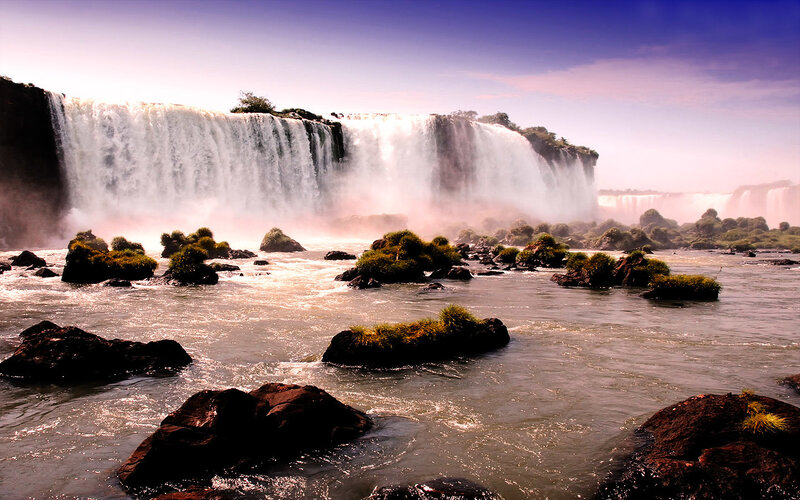 Iguazu Falls at sunset