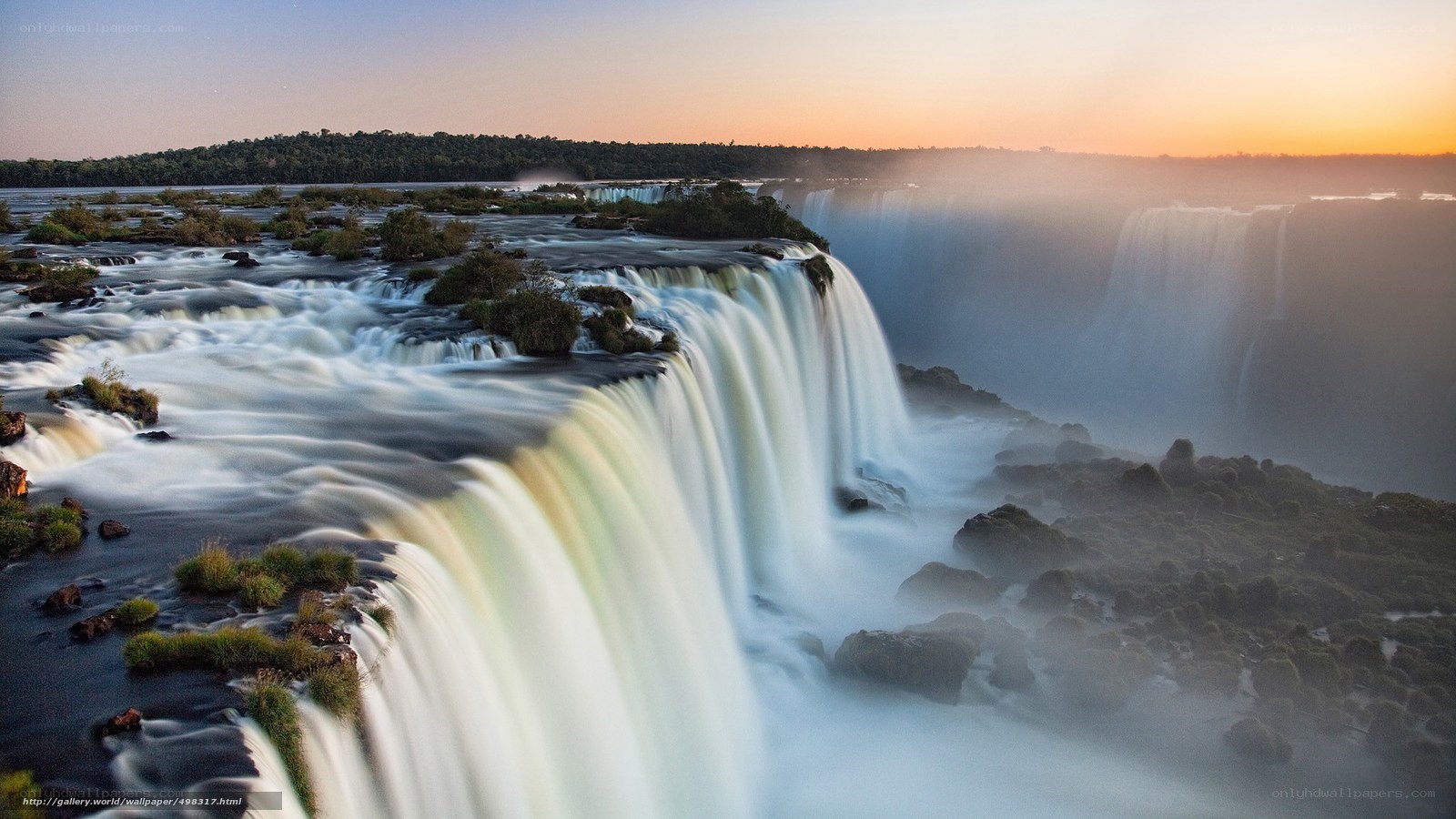 Iguazu Falls at sunset