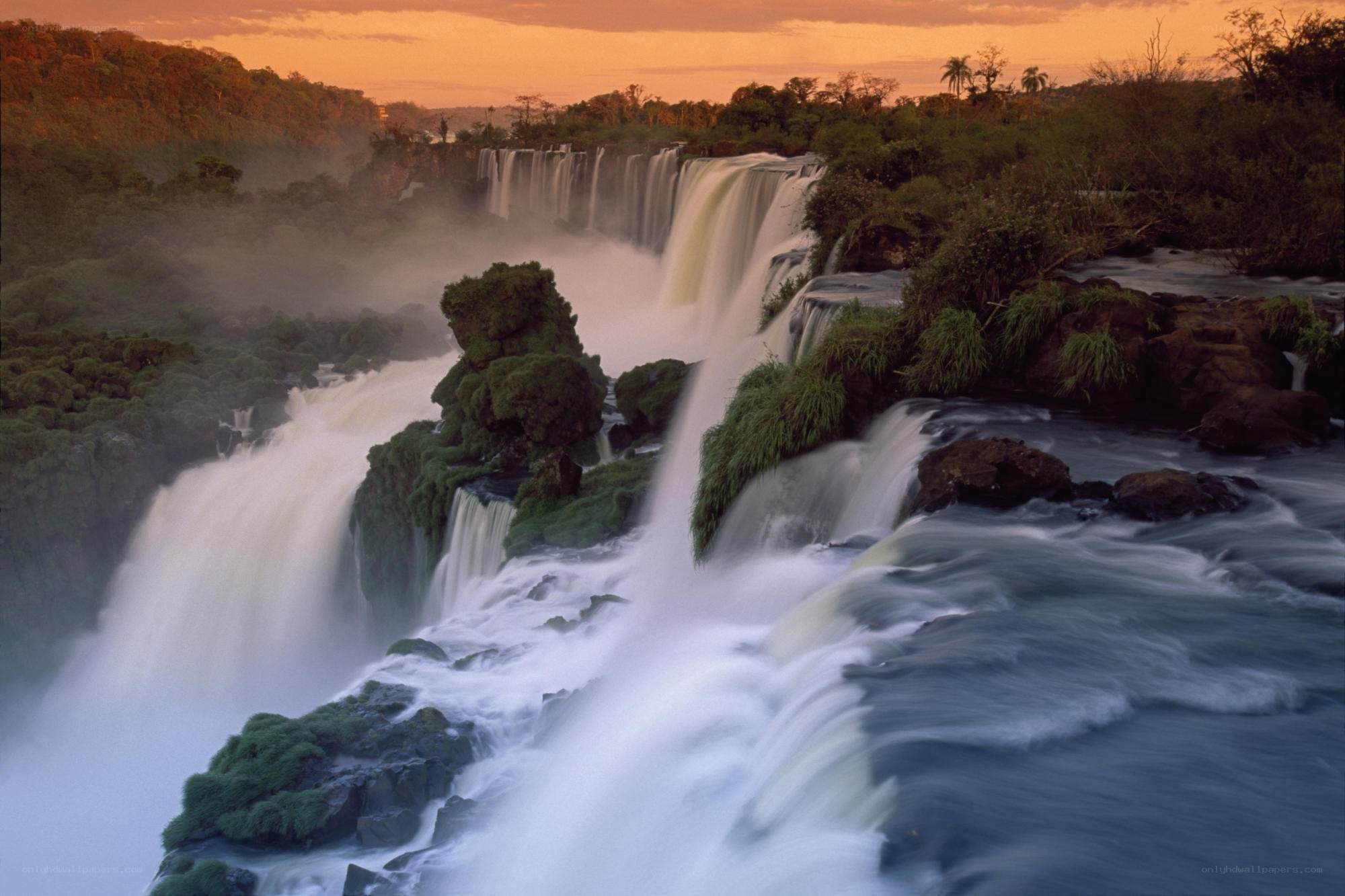 Iguazu Falls at sunset