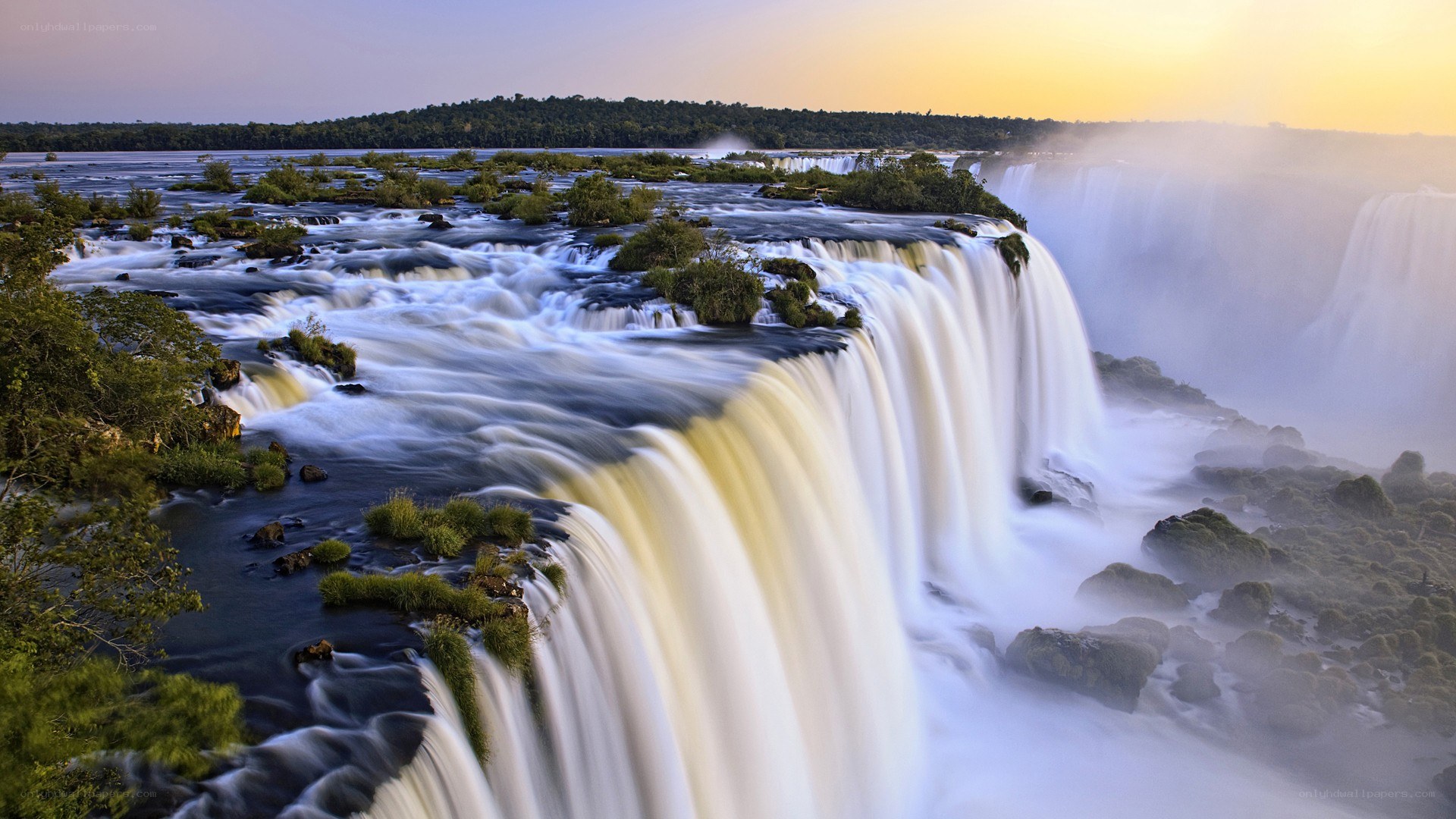 Iguazu Falls at sunset