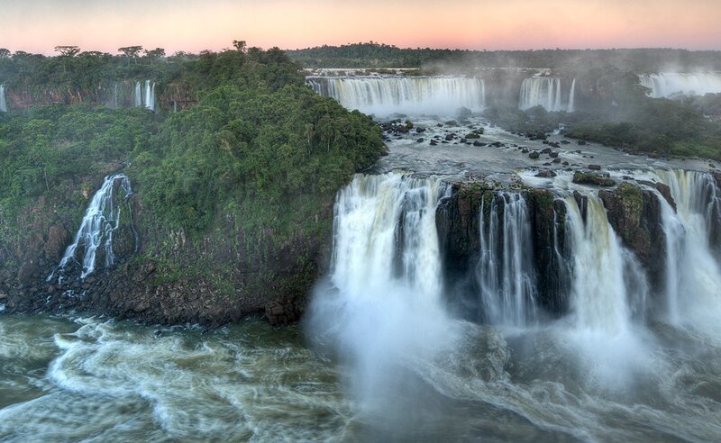 Iguazu Falls at sunset