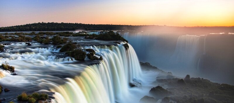 Iguazu Falls at Sunset — Blue, Serene
