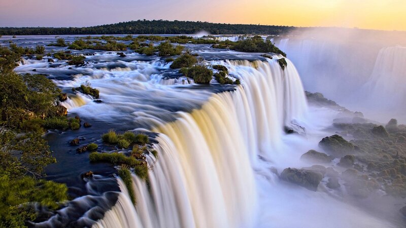 Iguazu Falls at Sunset — White